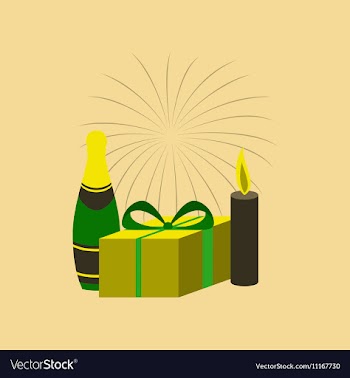 Flat on background of fireworks vector image