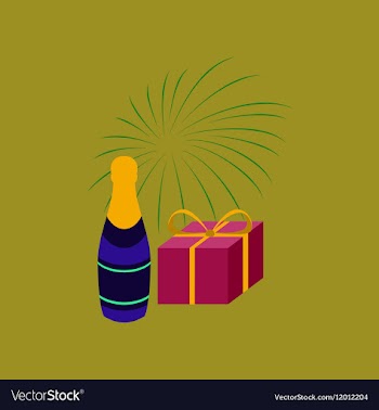 Flat on background of fireworks vector image