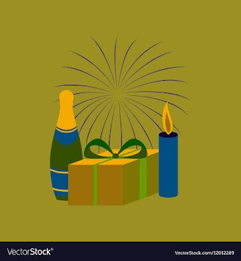 Flat on background of fireworks vector image