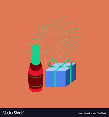 Flat on background of fireworks vector image