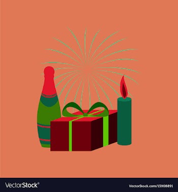 Flat on background of fireworks vector image