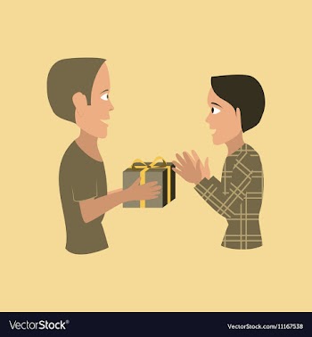 Flat on background of friends gift vector image