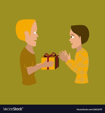 Flat on background of friends gift vector image