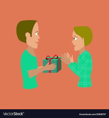 Flat on background of friends gift vector image