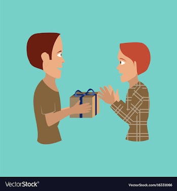 Flat on background of friends gift vector image