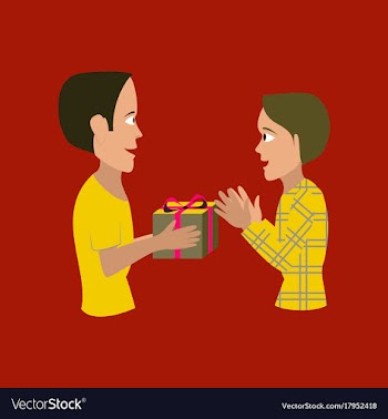 Flat on background of friends gift vector image