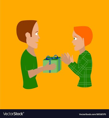 Flat on background of friends gift vector image