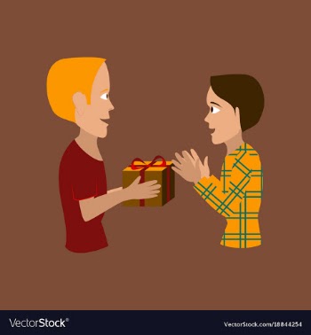 Flat on background of friends gift vector image