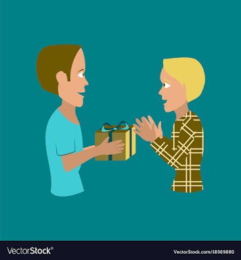 Flat on background of friends gift vector image