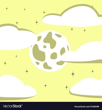 Flat on background of full moon sky vector image