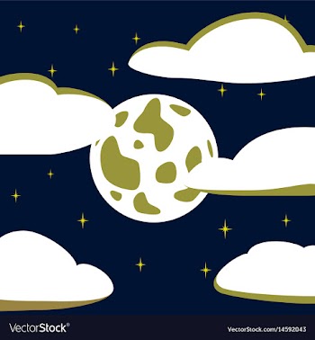 Flat on background of full moon sky vector image