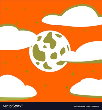 Flat on background of full moon sky vector image