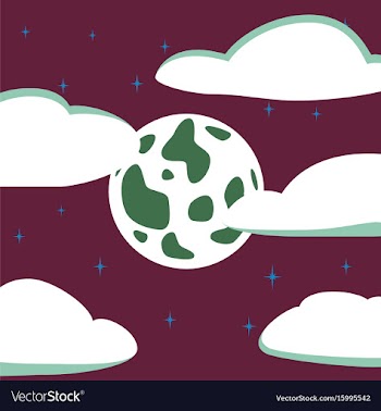 Flat on background of full moon sky vector image
