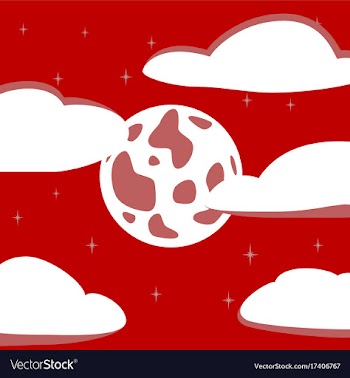 Flat on background of full moon sky vector image