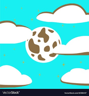 Flat on background of full moon sky vector image