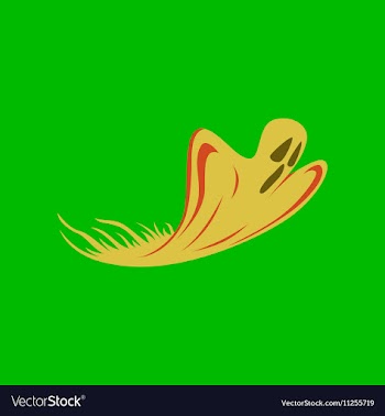 Flat on background of ghost vector image