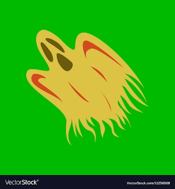 Flat on background of ghost vector image