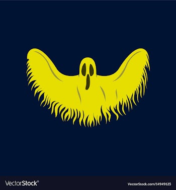 Flat on background of ghost vector image