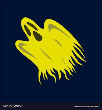 Flat on background of ghost vector image