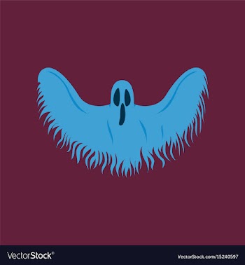 Flat on background of ghost vector image