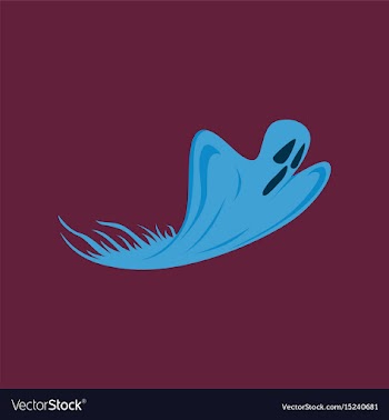 Flat on background of ghost vector image