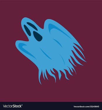 Flat on background of ghost vector image