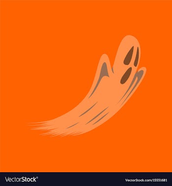 Flat on background of ghost vector image