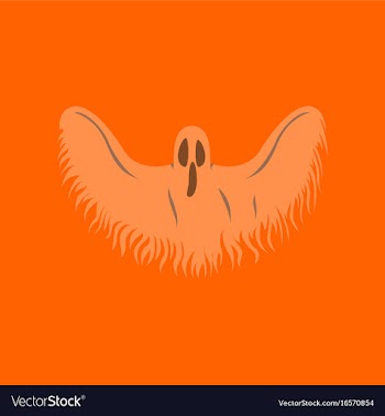 Flat on background of ghost vector image