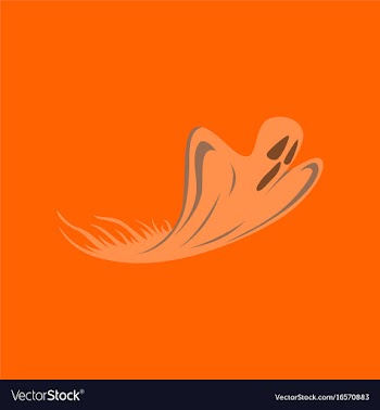 Flat on background of ghost vector image
