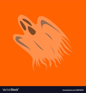Flat on background of ghost vector image