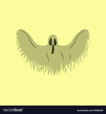 Flat on background of ghost vector image