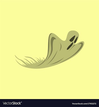 Flat on background of ghost vector image