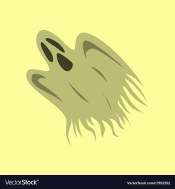 Flat on background of ghost vector image