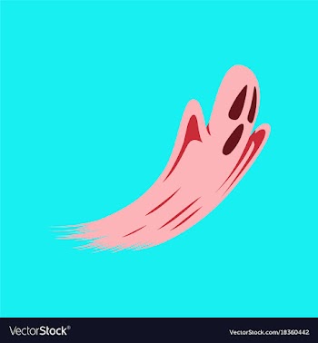Flat on background of ghost vector image