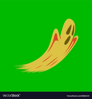Flat on background of ghost vector image