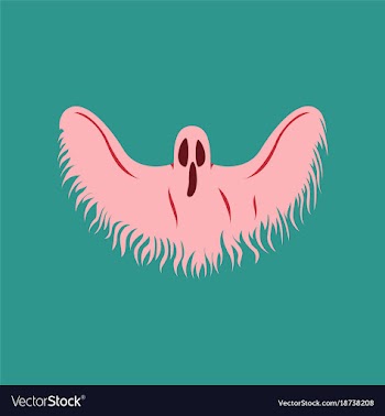 Flat on background of ghost vector image