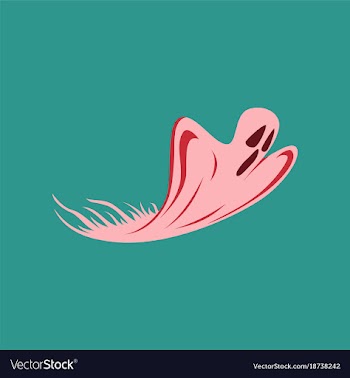 Flat on background of ghost vector image