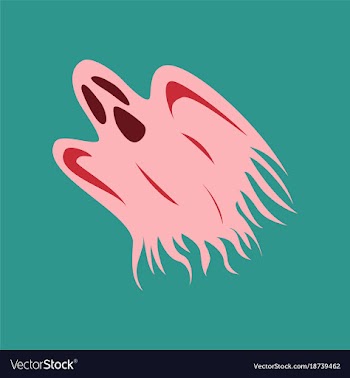 Flat on background of ghost vector image