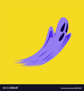 Flat on background of ghost vector image