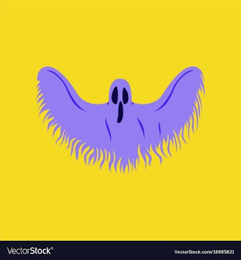 Flat on background of ghost vector image