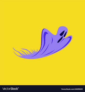 Flat on background of ghost vector image