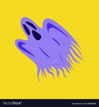 Flat on background of ghost vector image