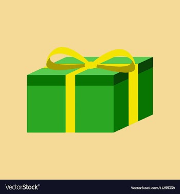 Flat on background of gift box vector image