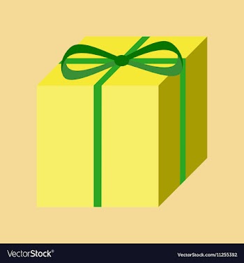 Flat on background of gift box vector image