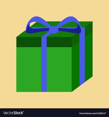 Flat on background of gift box vector image