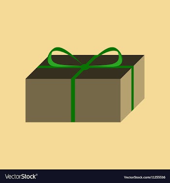 Flat on background of gift box vector image