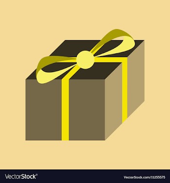Flat on background of gift box vector image