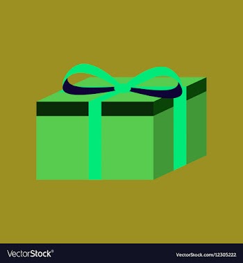 Flat on background of gift box vector image