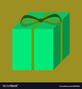 Flat on background of gift box vector image