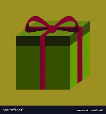 Flat on background of gift box vector image